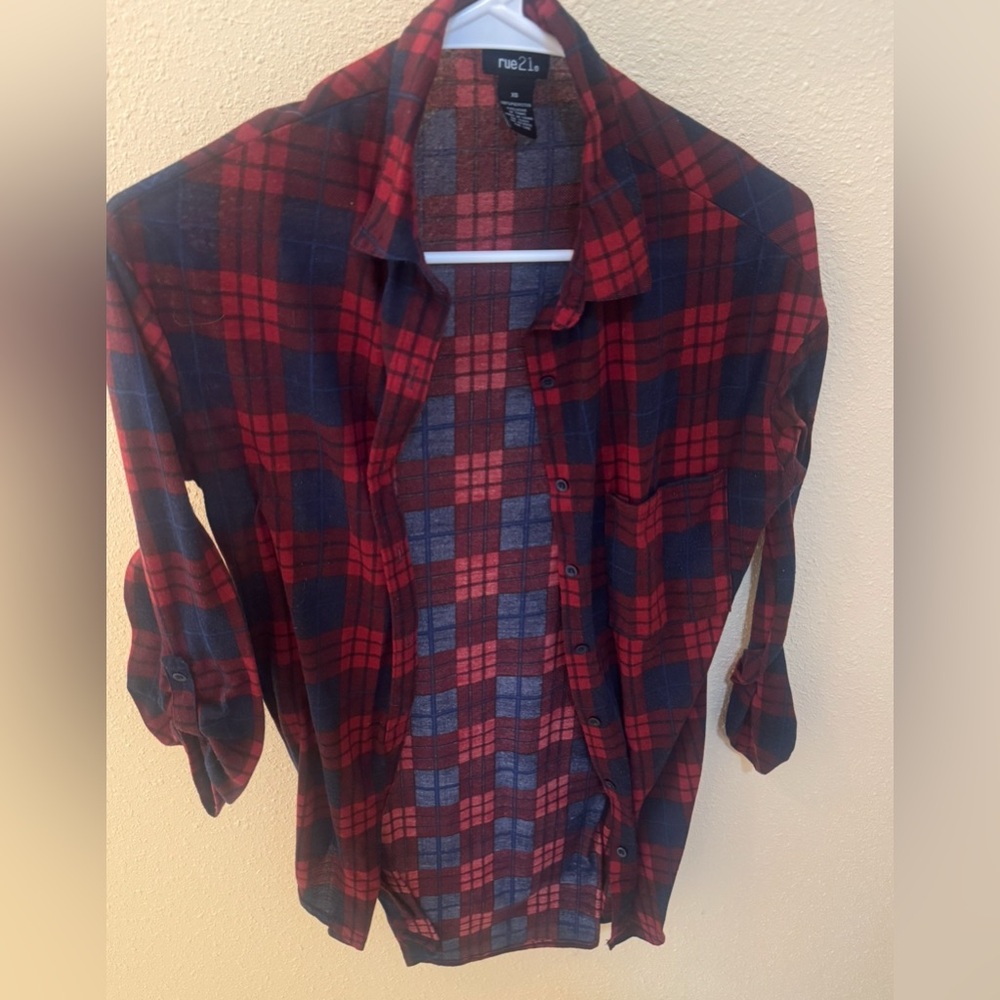 Rue21 Red and Blue Checkered Shirt